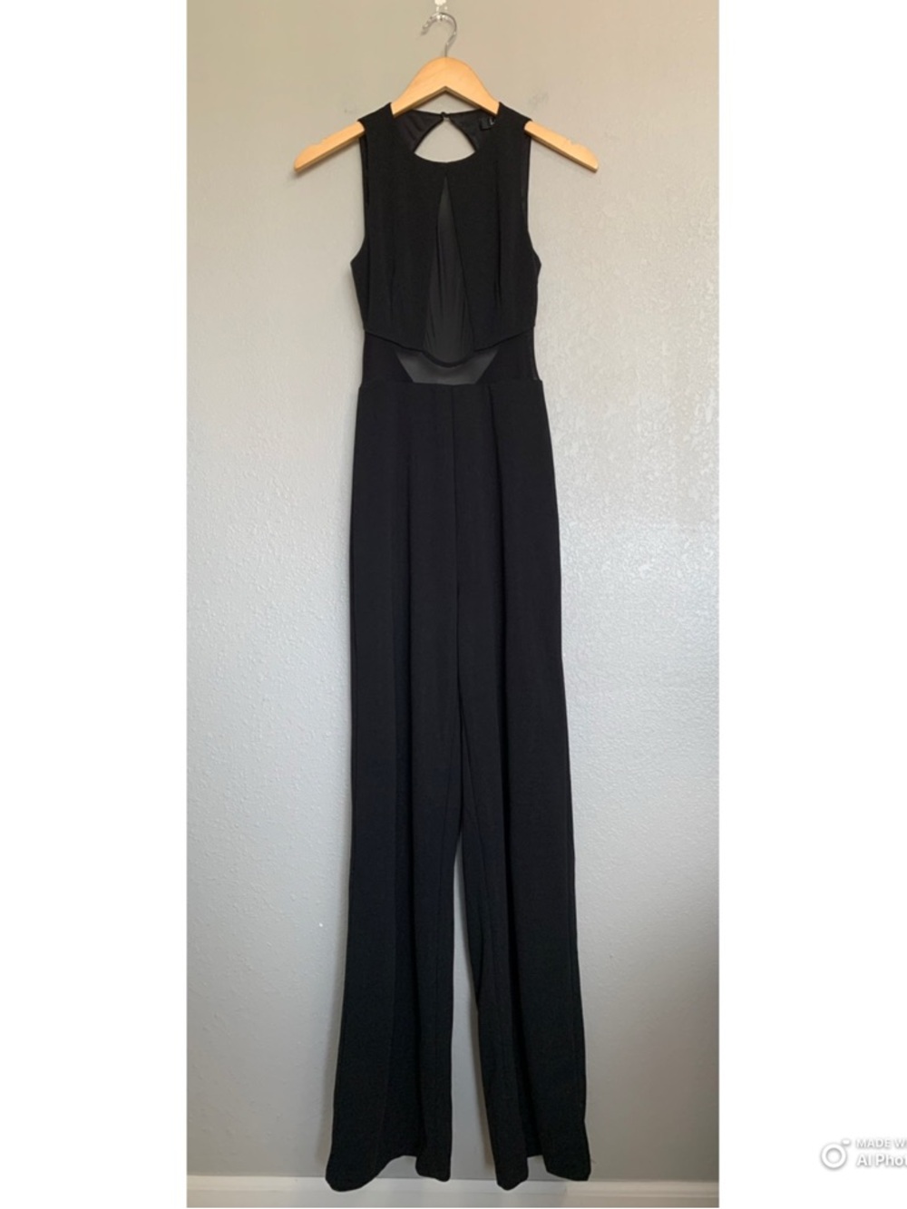 Lulus Small Alluring Perfection Black Mesh Cutout Backless Jumpsuit NWT Formal - Picture 3 of 17